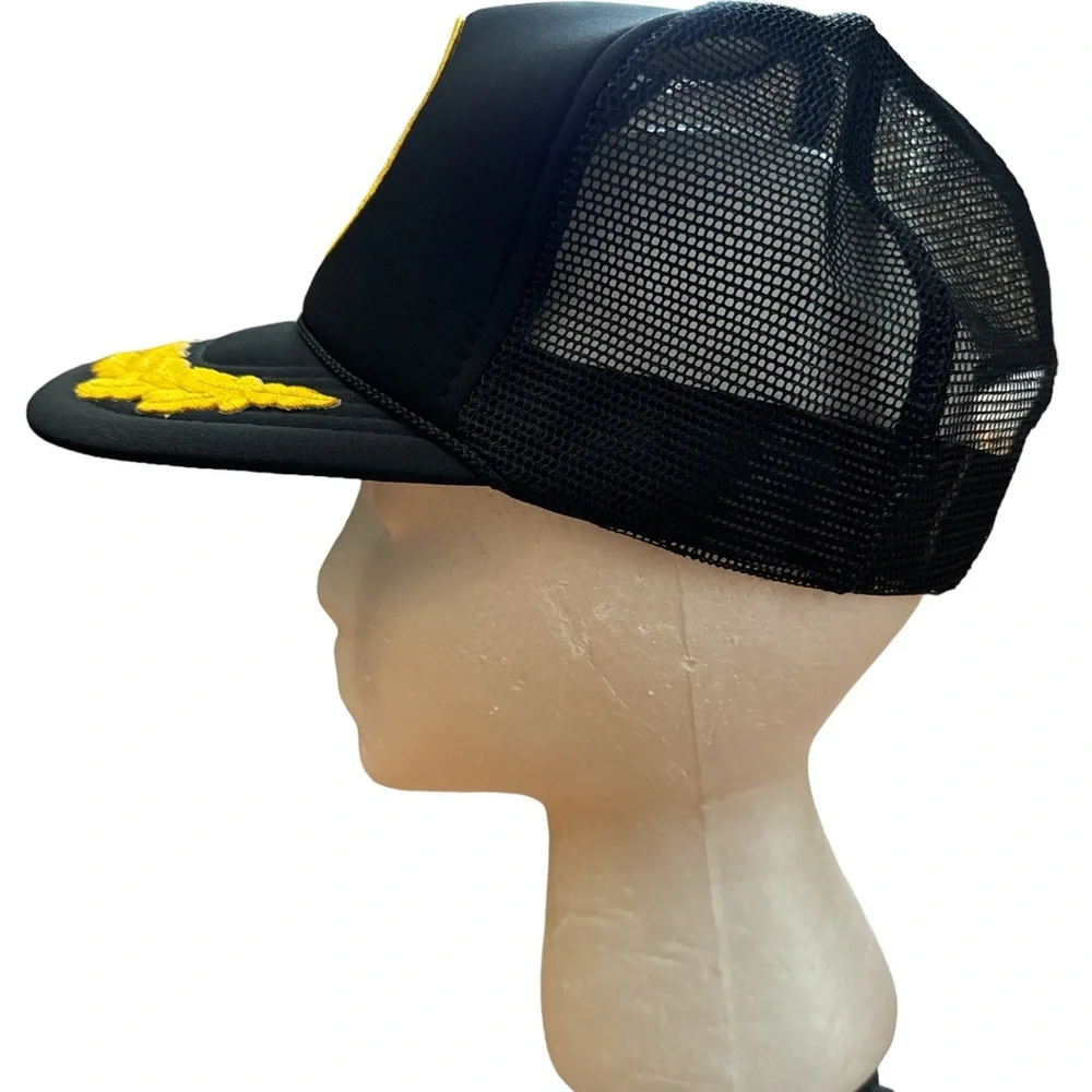 Vintage Snapback‎ Hat Cap Mesh United States Of America Eagle Flag Black USA